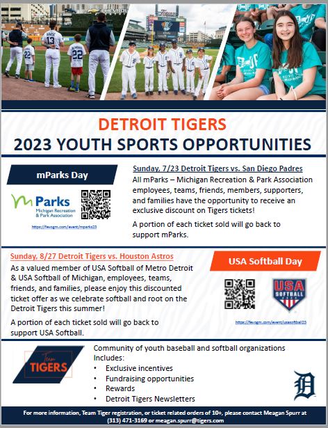 Detroit Tigers Youth Sports Opportunities